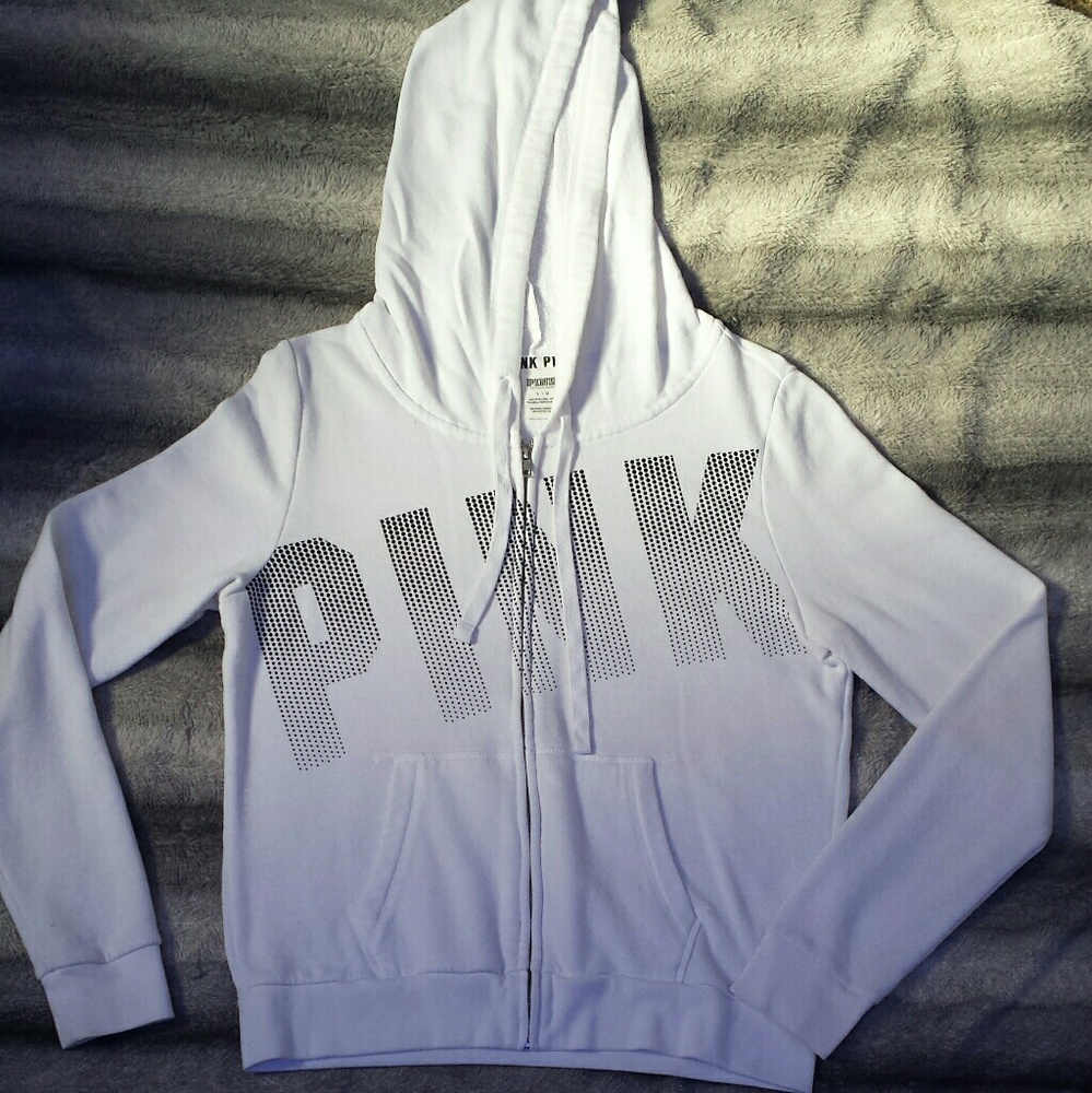 White "Pink" Hoodie Jacket